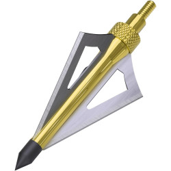 Sinbadteck Hunting Broadheads, 12PCS 3 Blades Bowhunting Broadheads 100 Grain Archery Arrow Broadhead Compatible with Crossbow and Compound Bow (Gold)